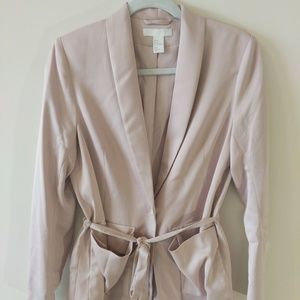 Silky Pale Pink Blazer Jacket